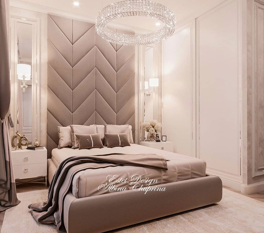 سرویس خواب پارچه ای با تاج لمسه دار مدرن